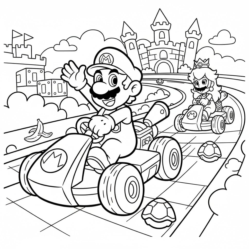 ζωγραφική Διασκέδαση με αγώνες Μάριο Καρτ