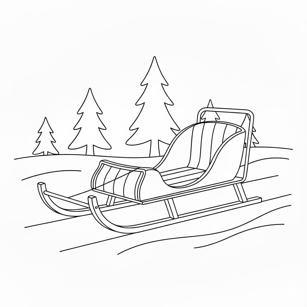 ζωγραφική Δωρεάν εκτύπωση με έλκηθρο για παιδιά