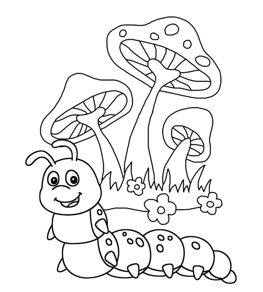 ζωγραφική Εκτυπώσιμη κάμπια δωρεάν