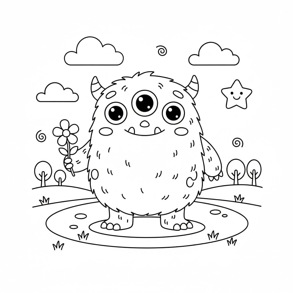 ζωγραφική Εκτυπώστε χαριτωμένο τέρας