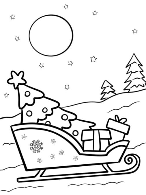 ζωγραφική Έλκηθρο στο χιόνι