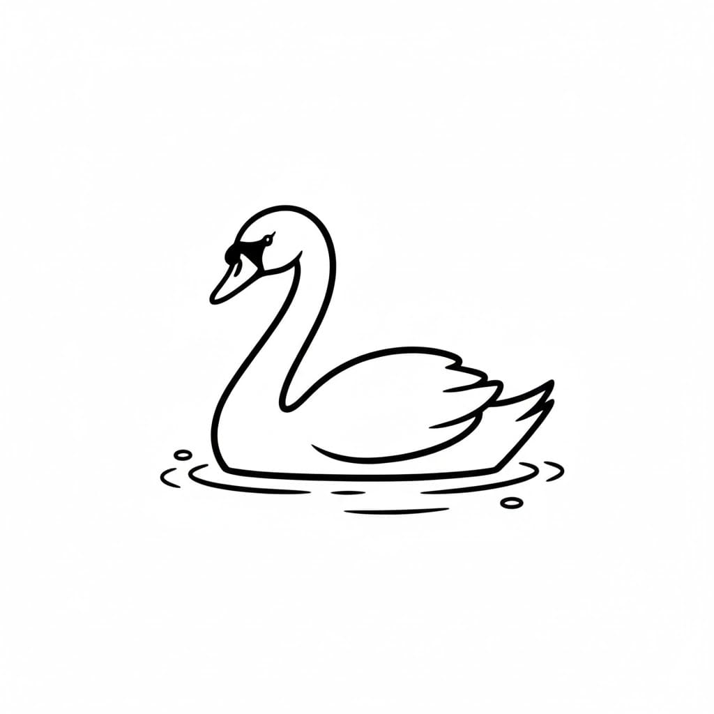 ζωγραφική Ένας Κύκνος