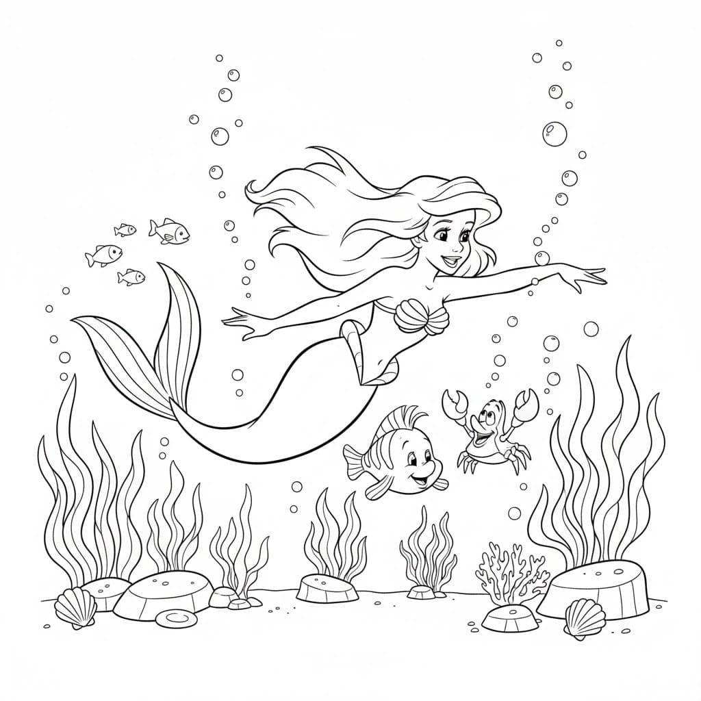 ζωγραφική Η Άριελ κολυμπάει