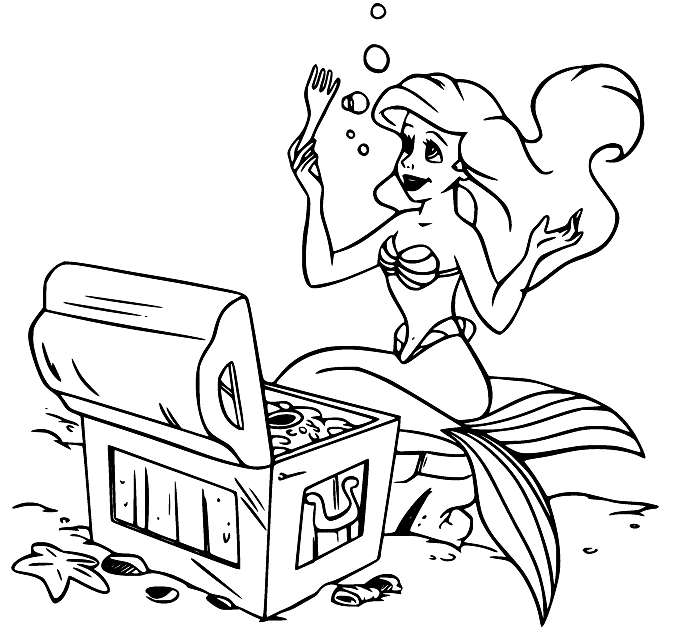 ζωγραφική Η Άριελ βρήκε ένα πιρούνι