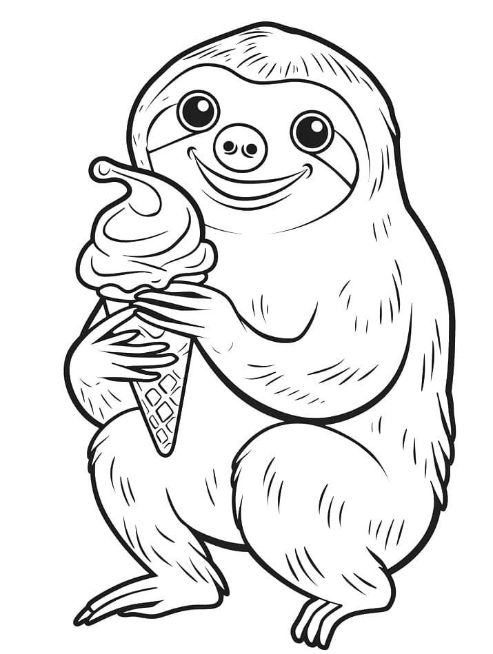 ζωγραφική Η Φυλλοφάγα τρώει παγωτό