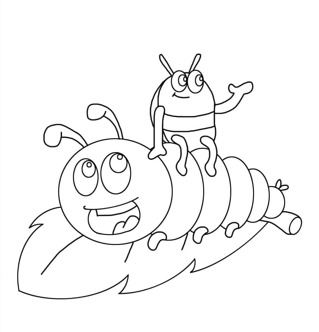 ζωγραφική Κάμπια και πασχαλίτσα