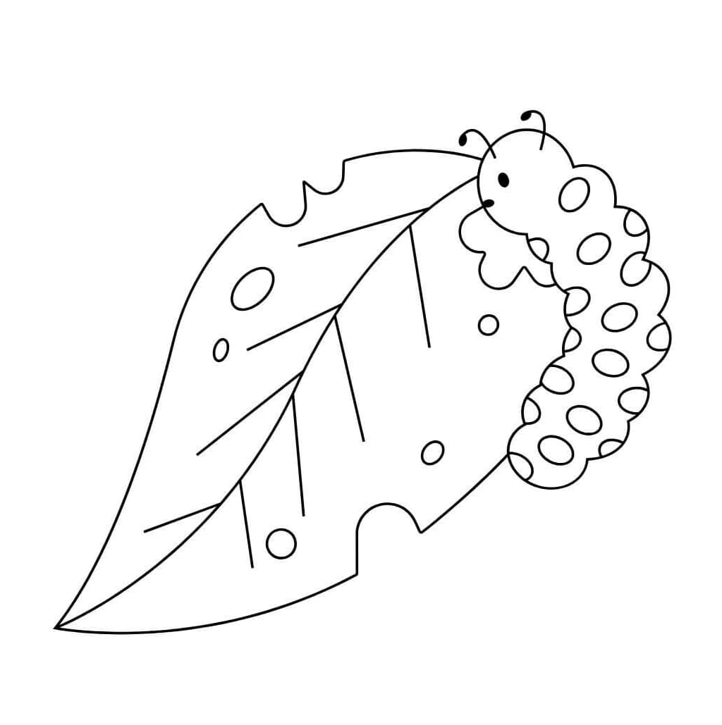 ζωγραφική Κάμπια που τρώει φύλλα