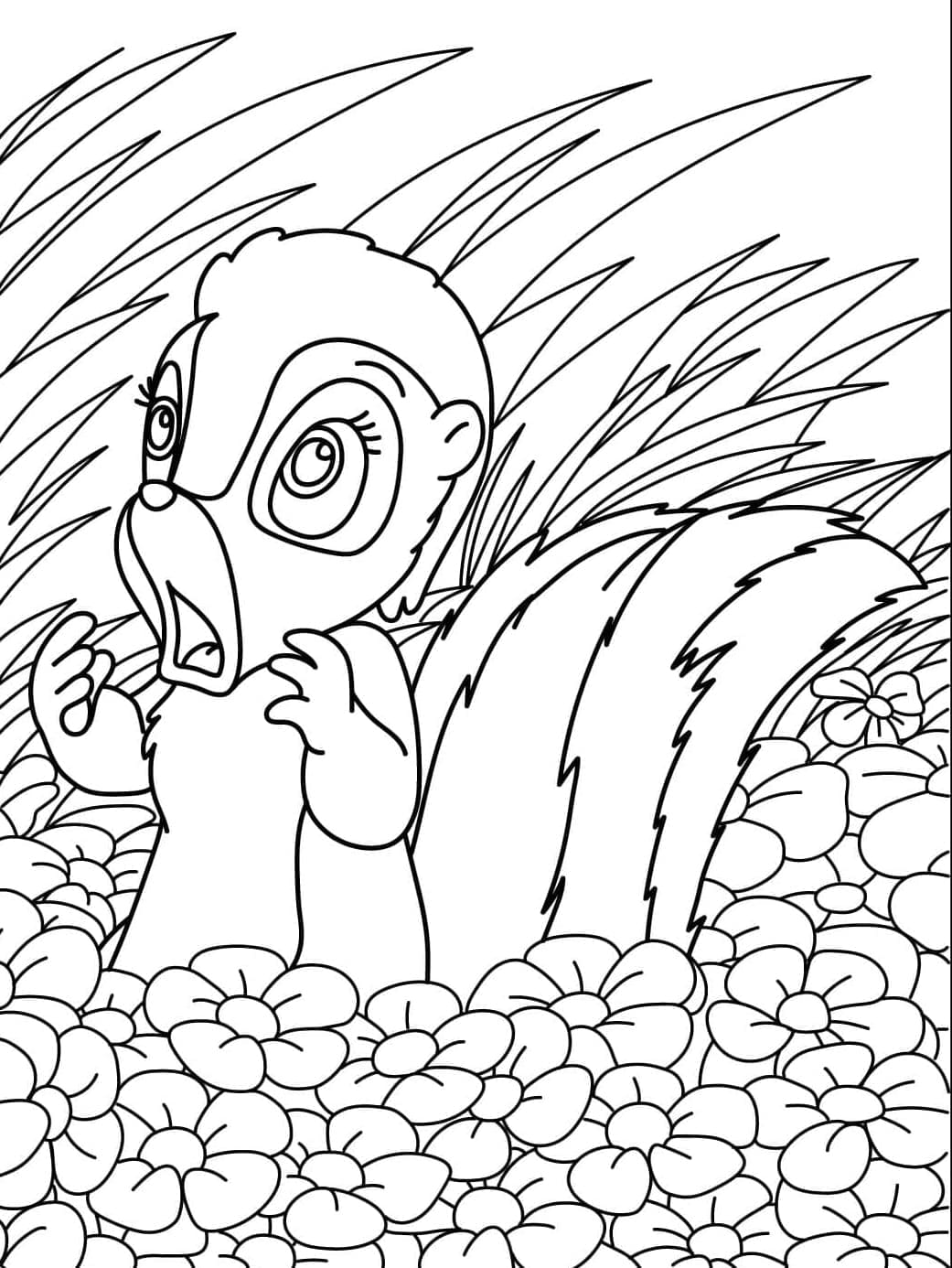 ζωγραφική Κινούμενα σχέδια με το λουλούδι του Μπάμπι