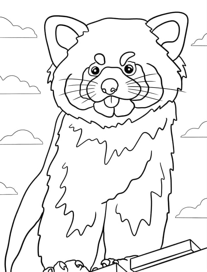 ζωγραφική Κόκκινο πάντα που βγάζει τη γλώσσα του ζωγραφική Κόκκινο πάντα που βγάζει τη γλώσσα του