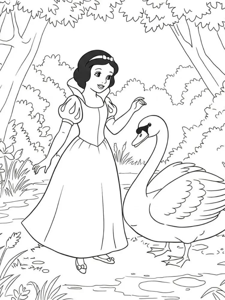 ζωγραφική Κύκνος και Χιονάτη