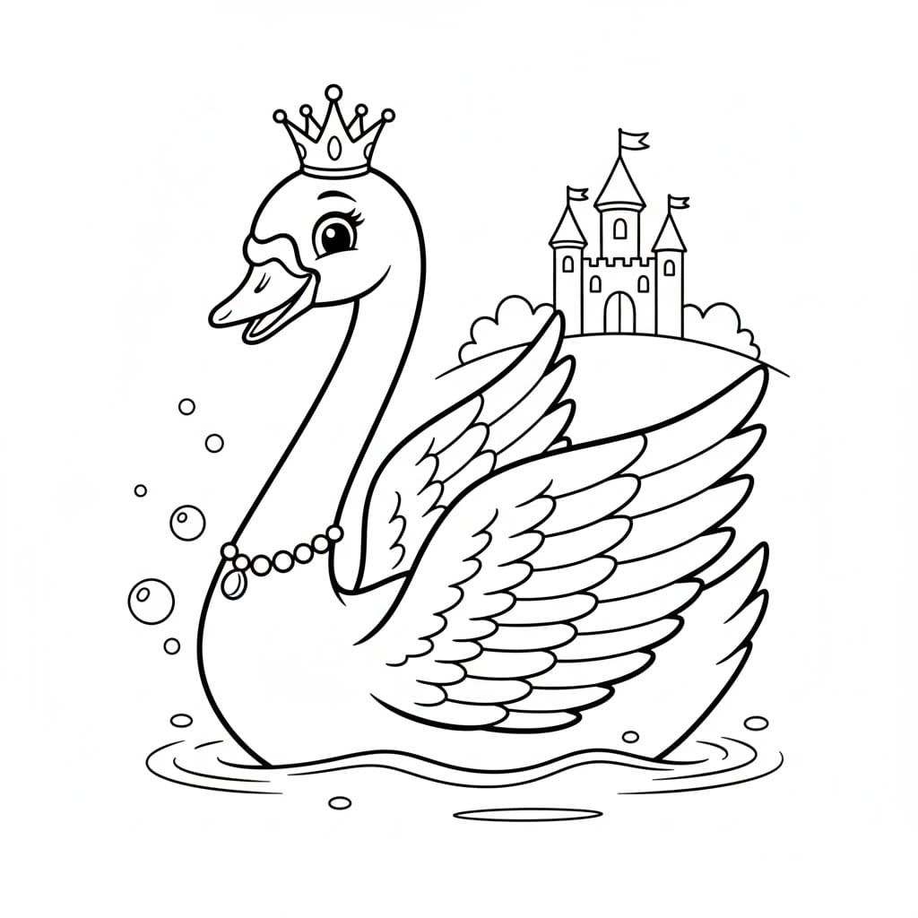 ζωγραφική Κύκνος και κάστρο