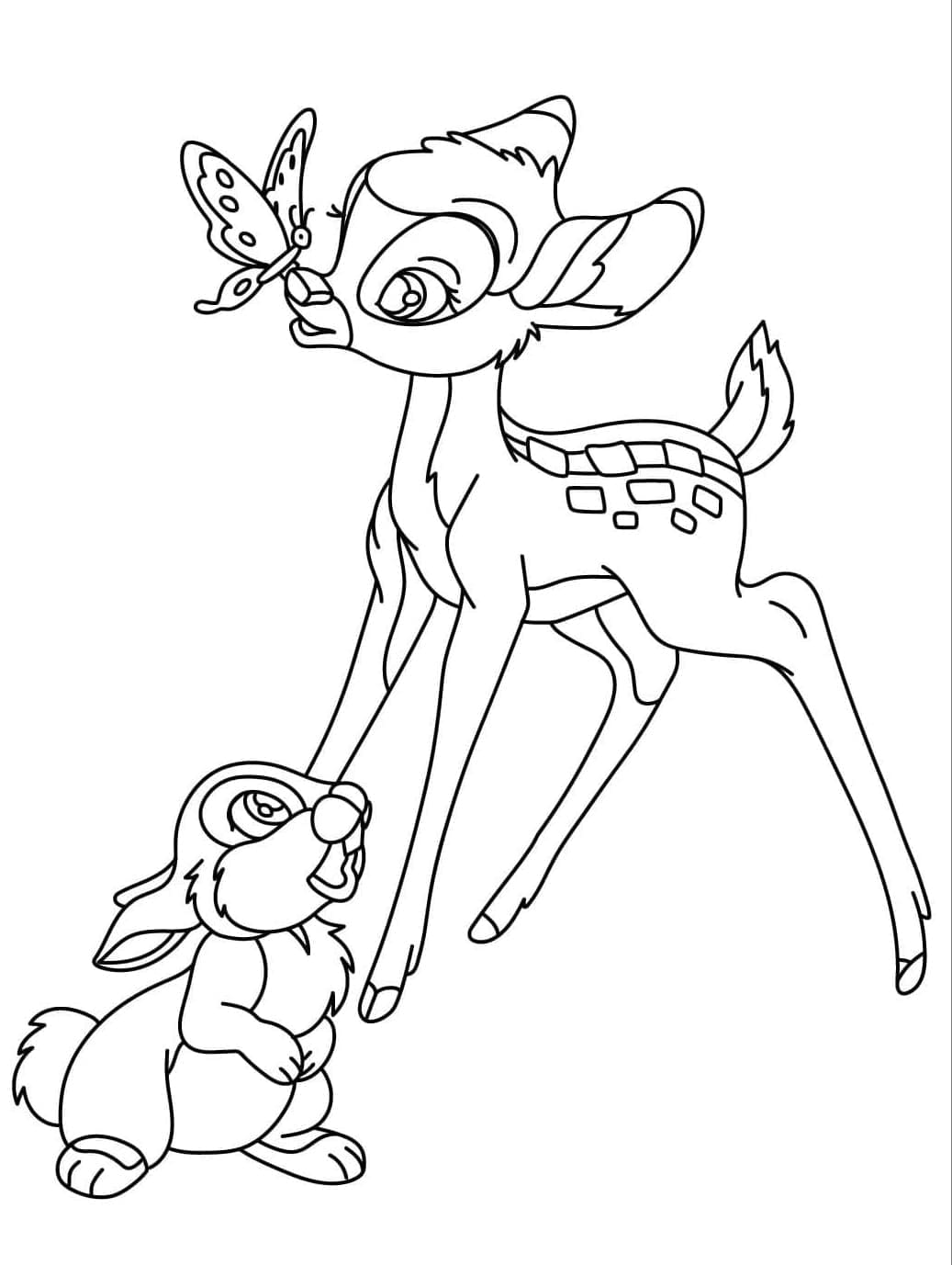 ζωγραφική Ο αστείος Θάμπερ και ο Μπάμπι