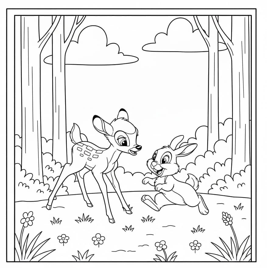 ζωγραφική Ο Μπάμπι αστειεύεται