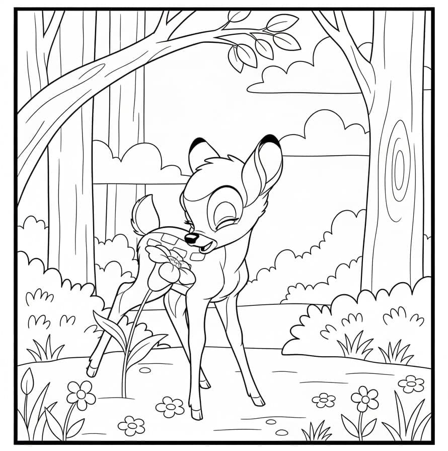 ζωγραφική Ο Μπάμπι είναι πολύ χαριτωμένος