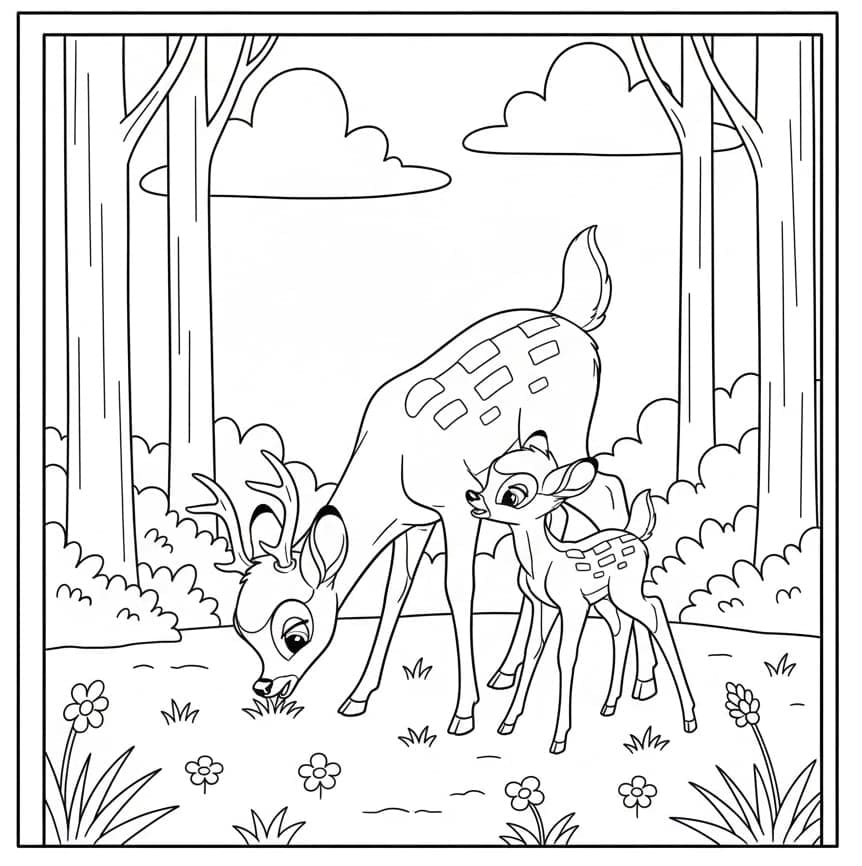 ζωγραφική Ο Μπάμπι τρώει