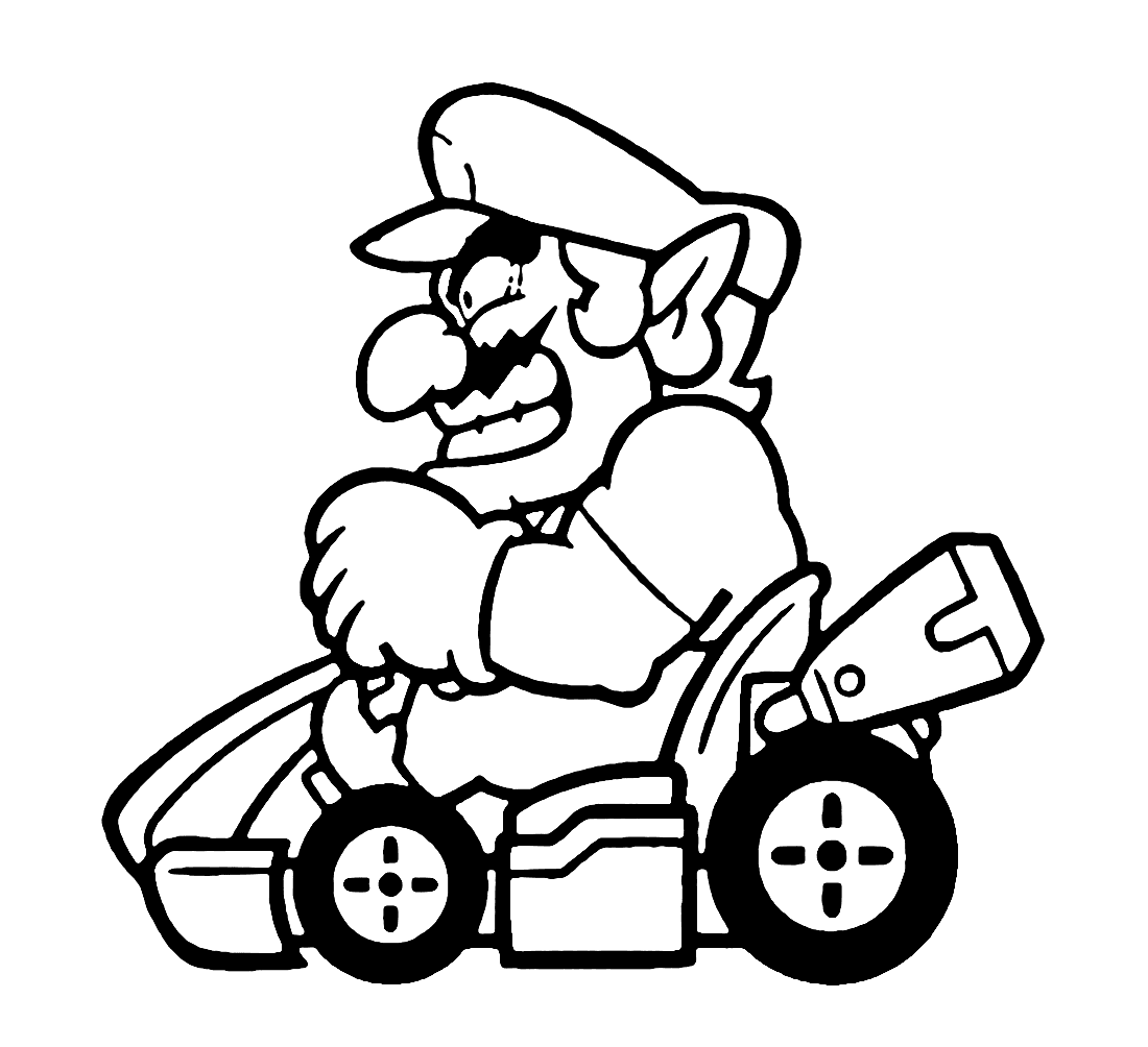 ζωγραφική Ο Μάριο με ένα αυτοκίνητο από το Μάριο Καρτ