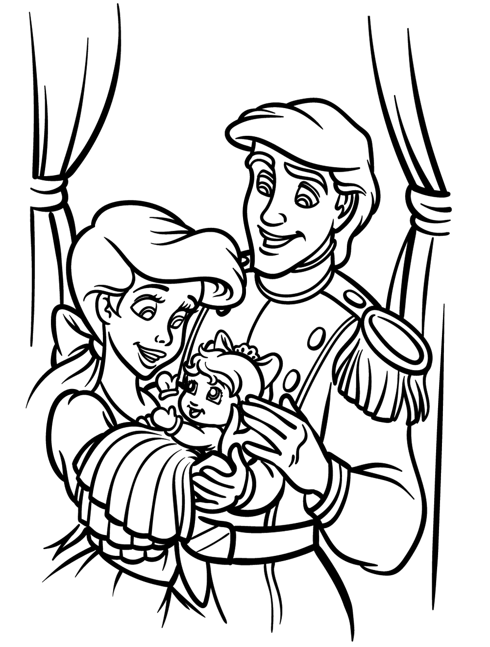 ζωγραφική Οικογένεια Γοργόνας Άριελ