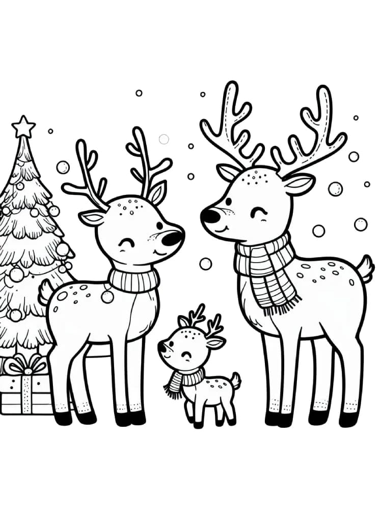 ζωγραφική Οικογενειακοί τάρανδοι