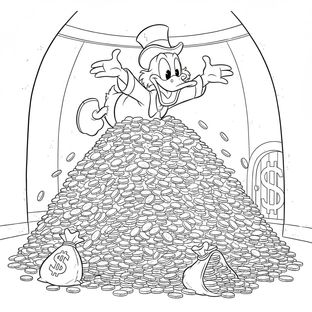 ζωγραφική Σκρουτζ Μακ Ντακ αστείος