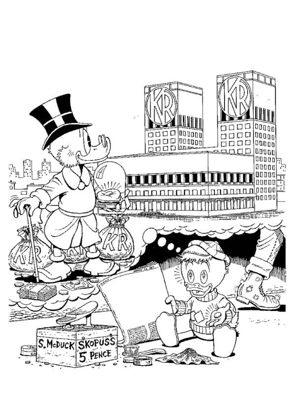 ζωγραφική Σκρουτζ Μακ Ντακ εκτυπώσιμο