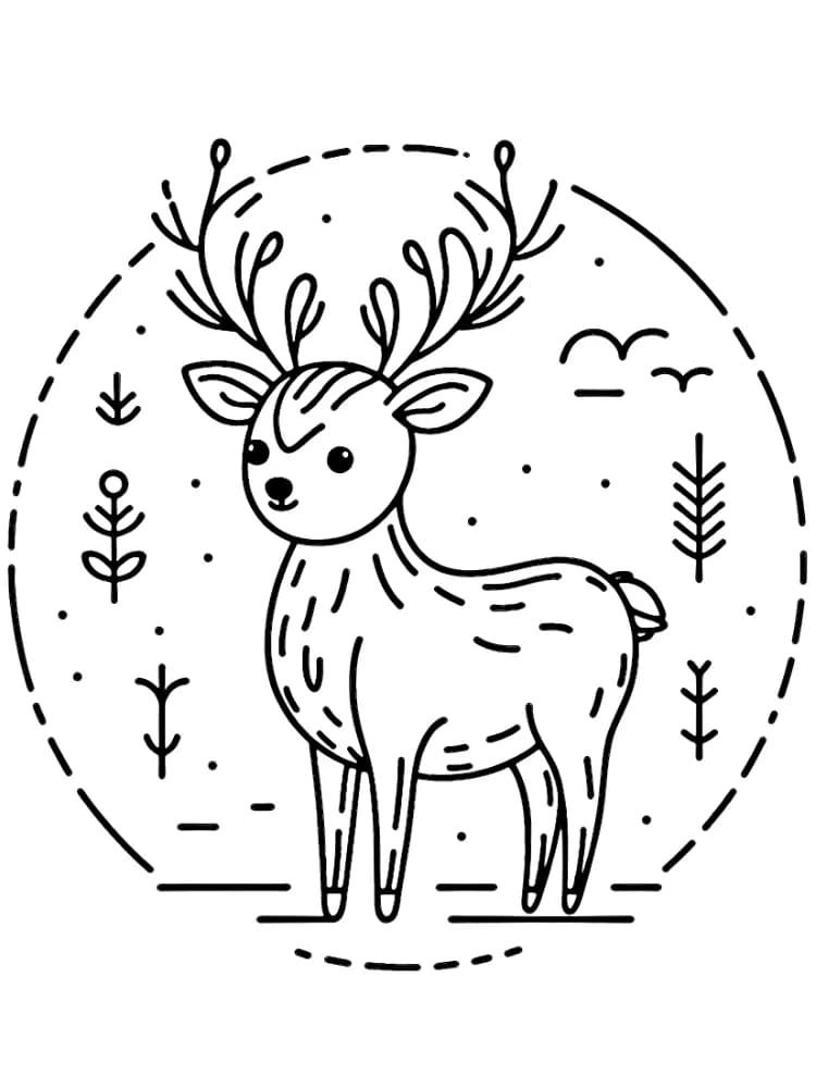 ζωγραφική Τάρανδοι για παιδιά