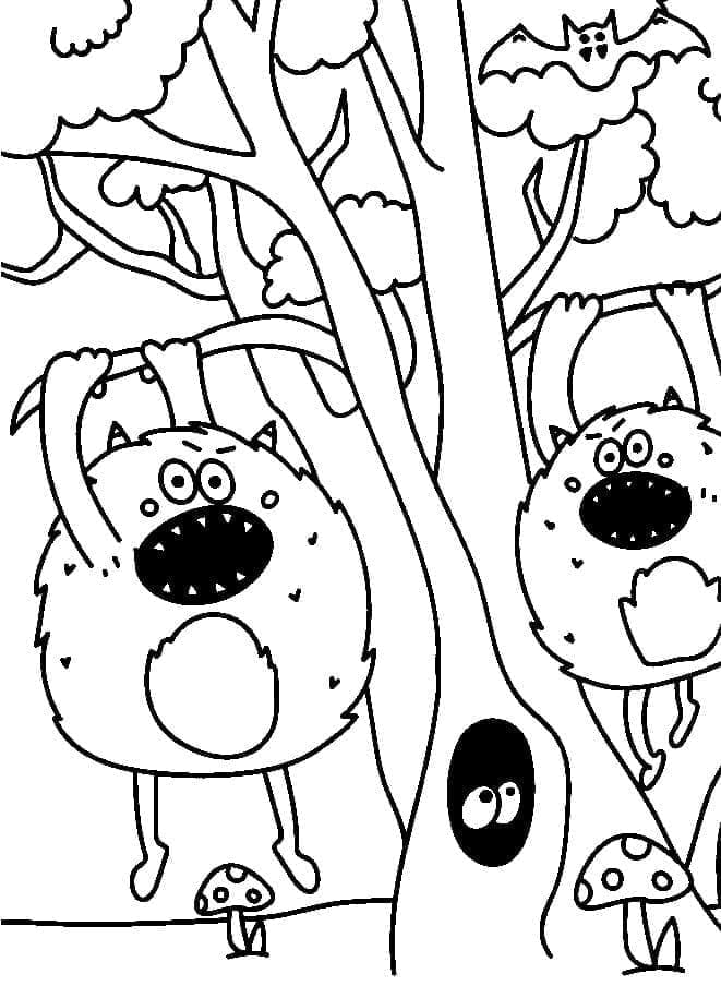 ζωγραφική Τέρατα στο δάσος