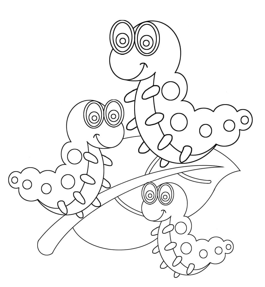 ζωγραφική Τρεις κάμπιες