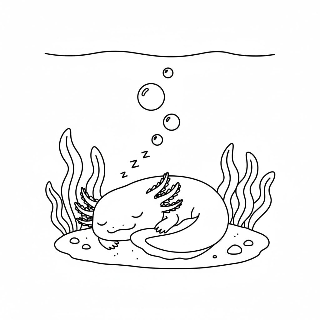 ζωγραφική Ύπνος Αξολότλ