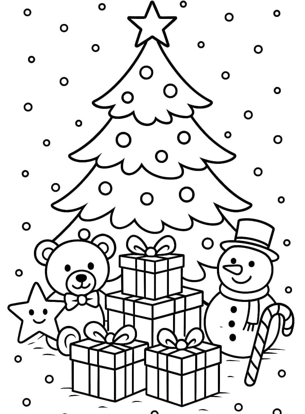 ζωγραφική Χαριτωμένο χριστουγεννιάτικο δώρο κινουμένων σχεδίων