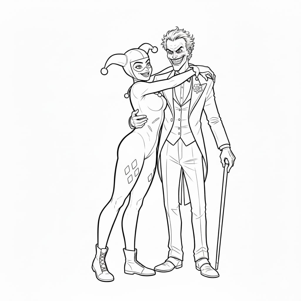 ζωγραφική Χάρλεϊ Κουίν αγκαλιά Τζόκερ