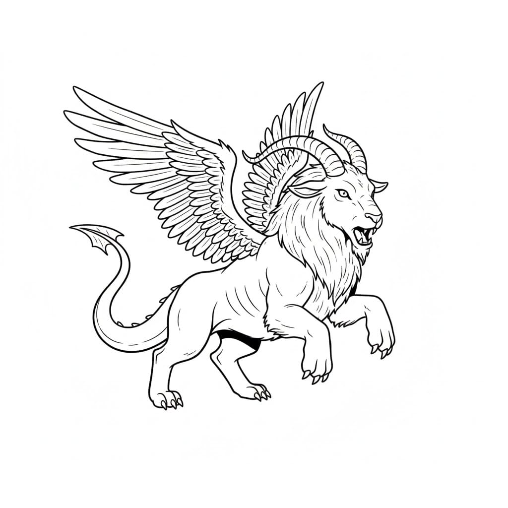 ζωγραφική Χίμαιρα εκτυπώσιμο δωρεάν