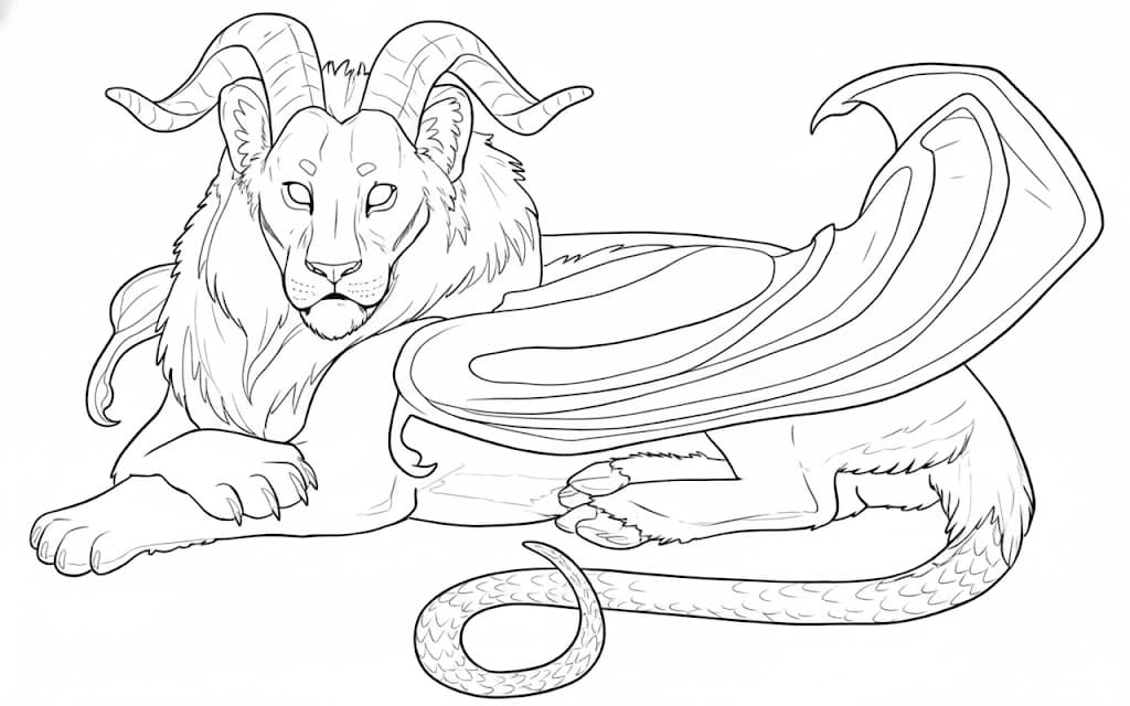 ζωγραφική Χίμαιρα που κάθεται