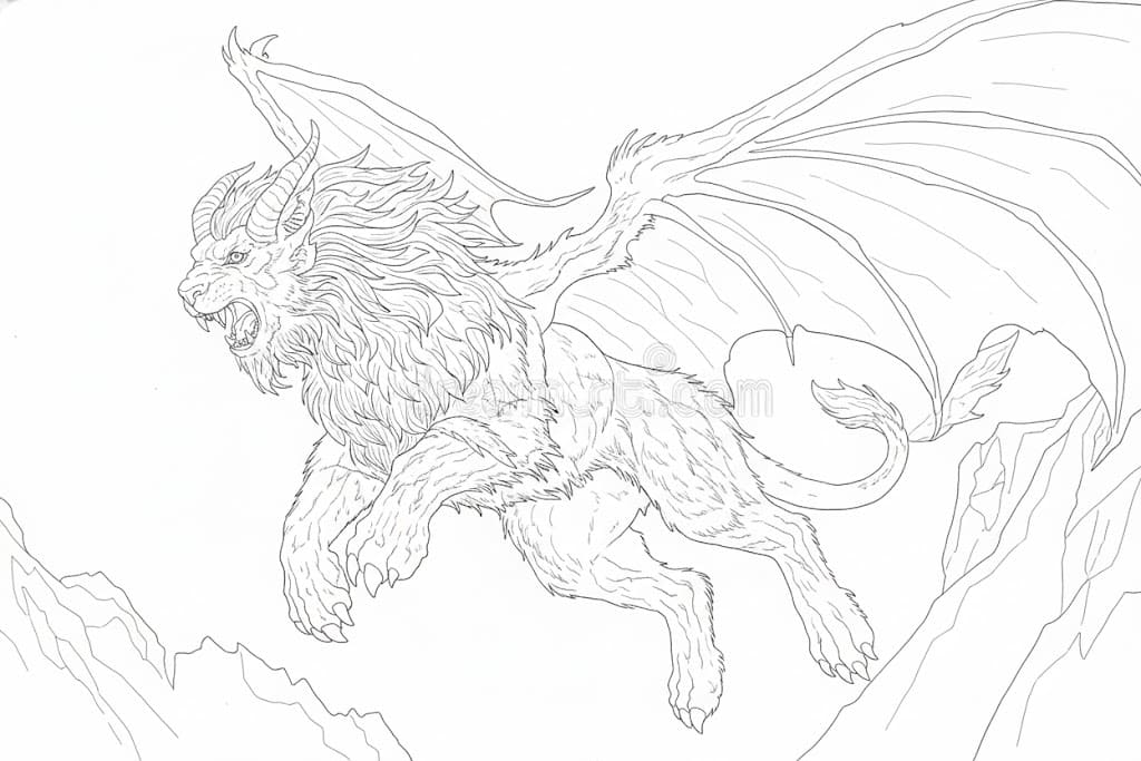 ζωγραφική Χίμαιρα που πετάει