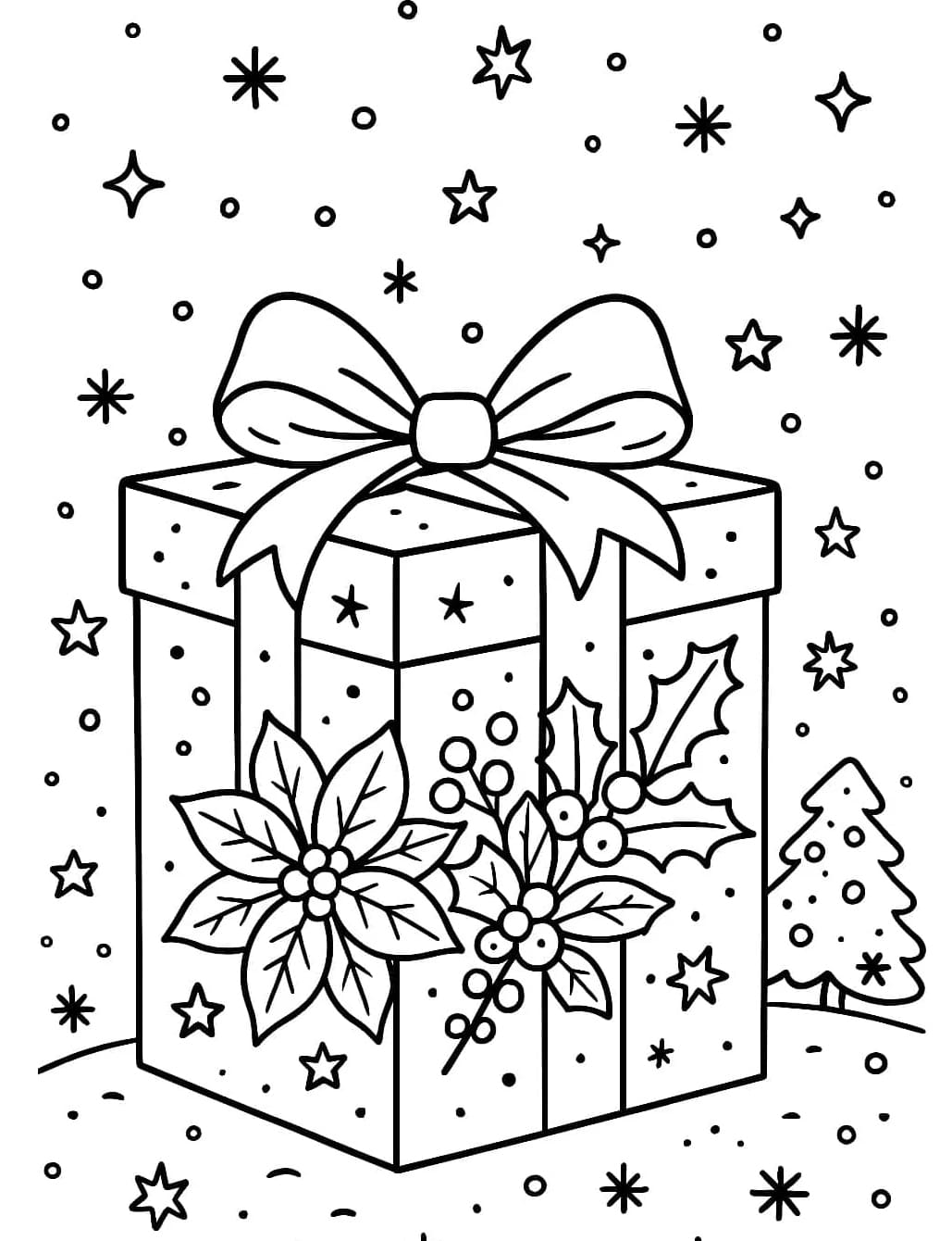 ζωγραφική Χριστουγεννιάτικο δώρο, δωρεάν εκτύπωση