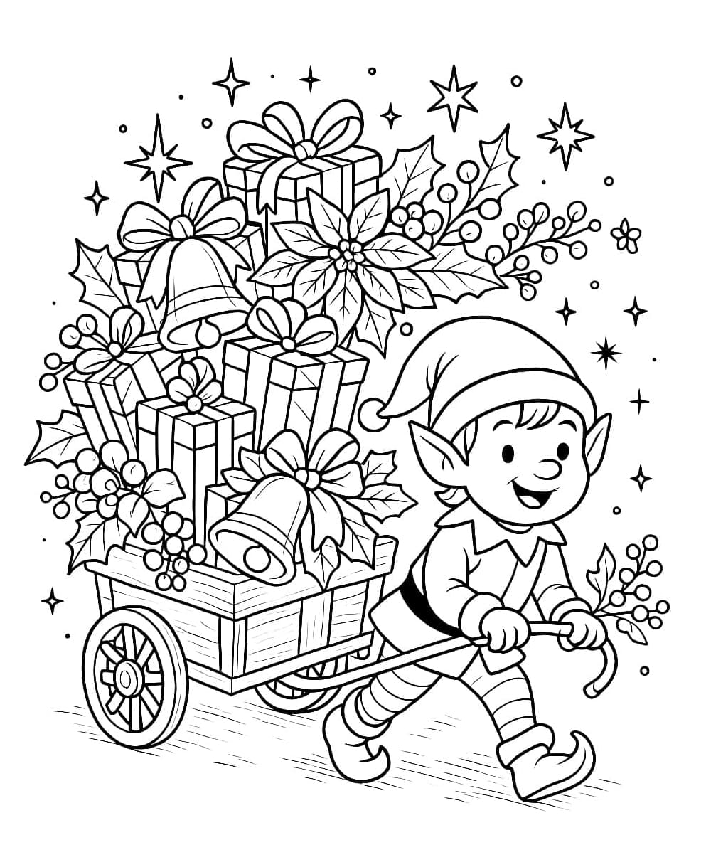 ζωγραφική Χριστουγεννιάτικο δώρο κινουμένων σχεδίων