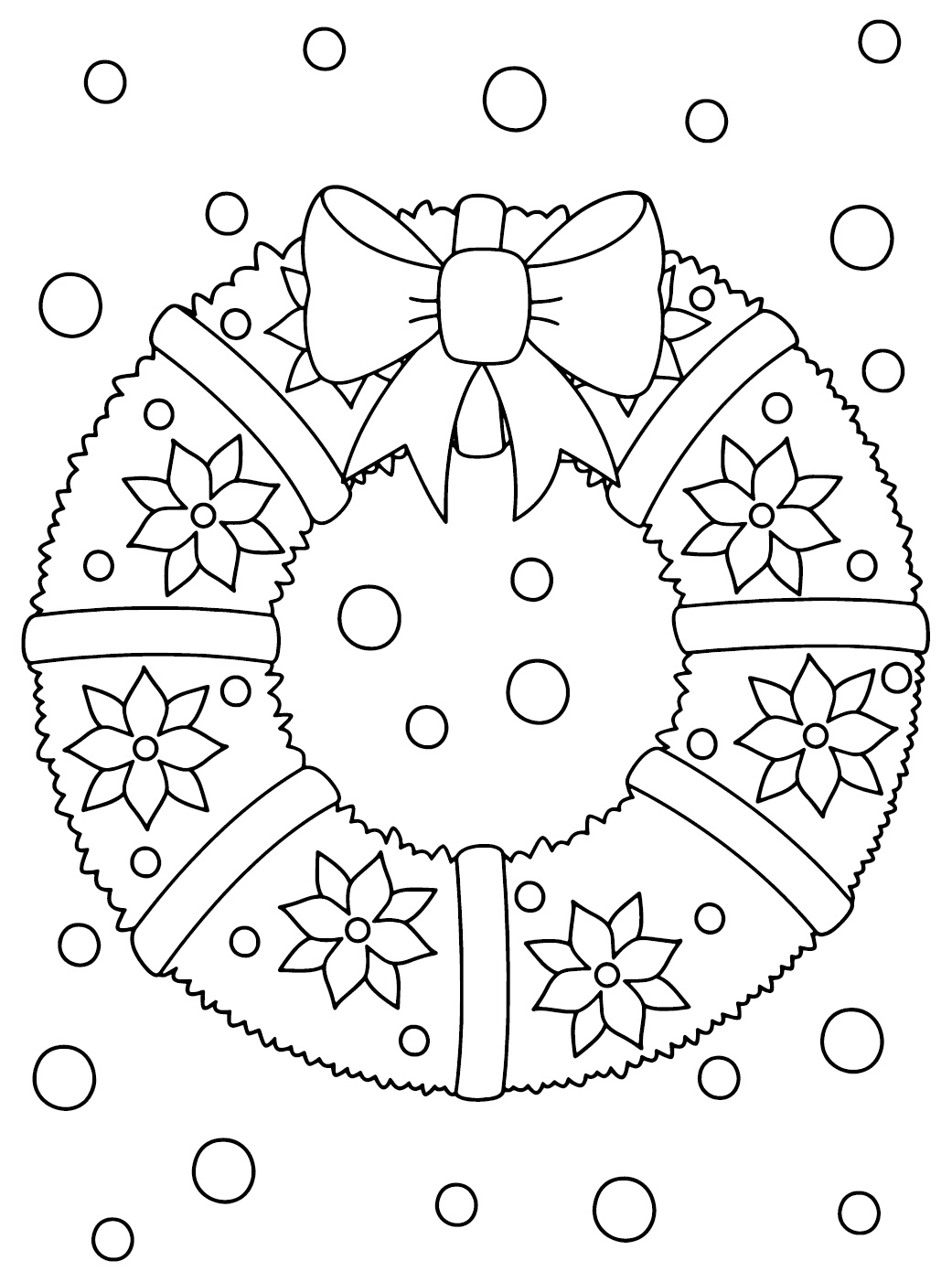 ζωγραφική Χριστουγεννιάτικο στεφάνι δωρεάν