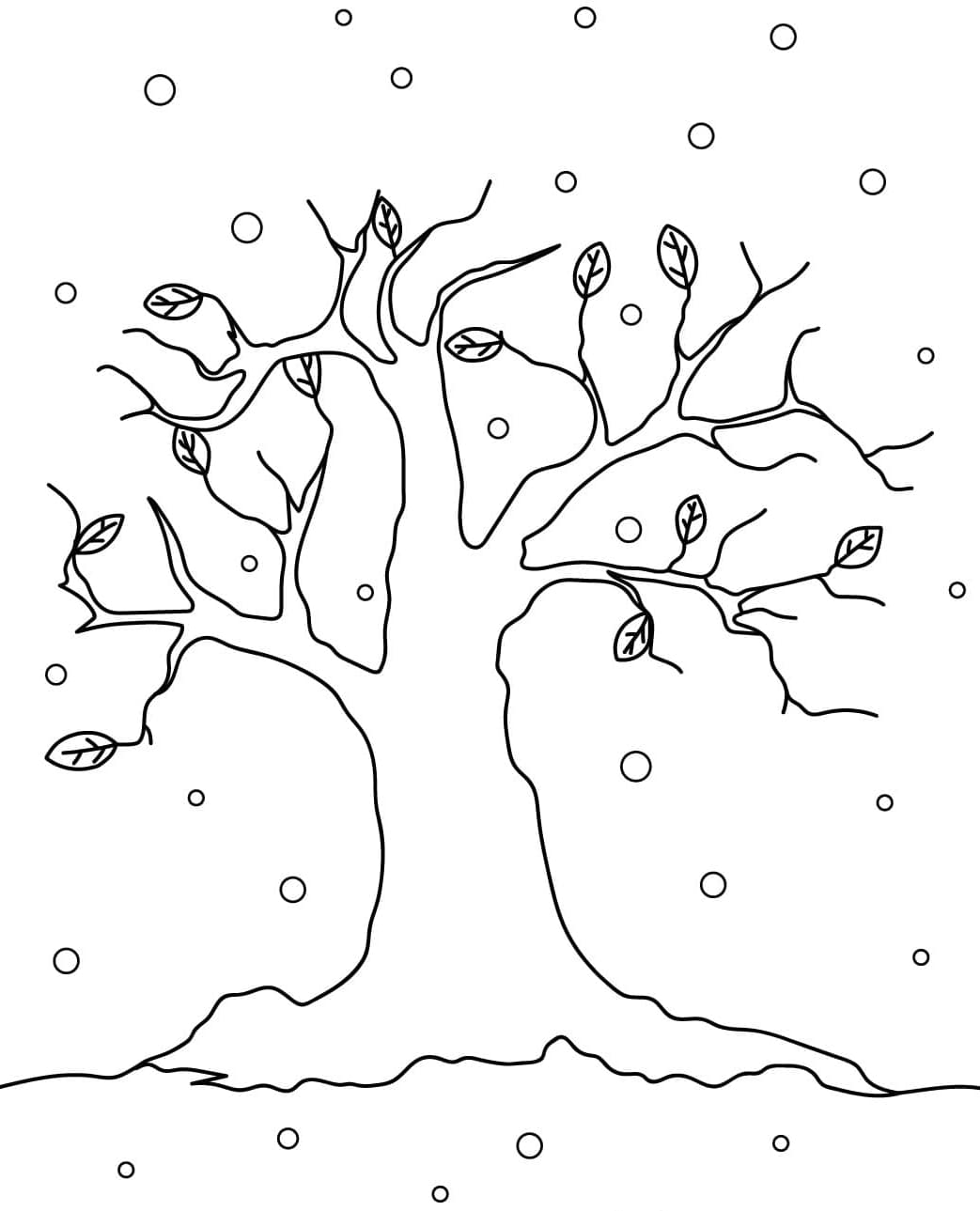 ζωγραφική Δέντρο του Χειμώνα δωρεάν