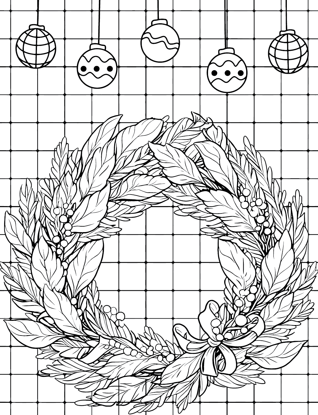 ζωγραφική Δωρεάν εικόνα χριστουγεννιάτικου στεφανιού