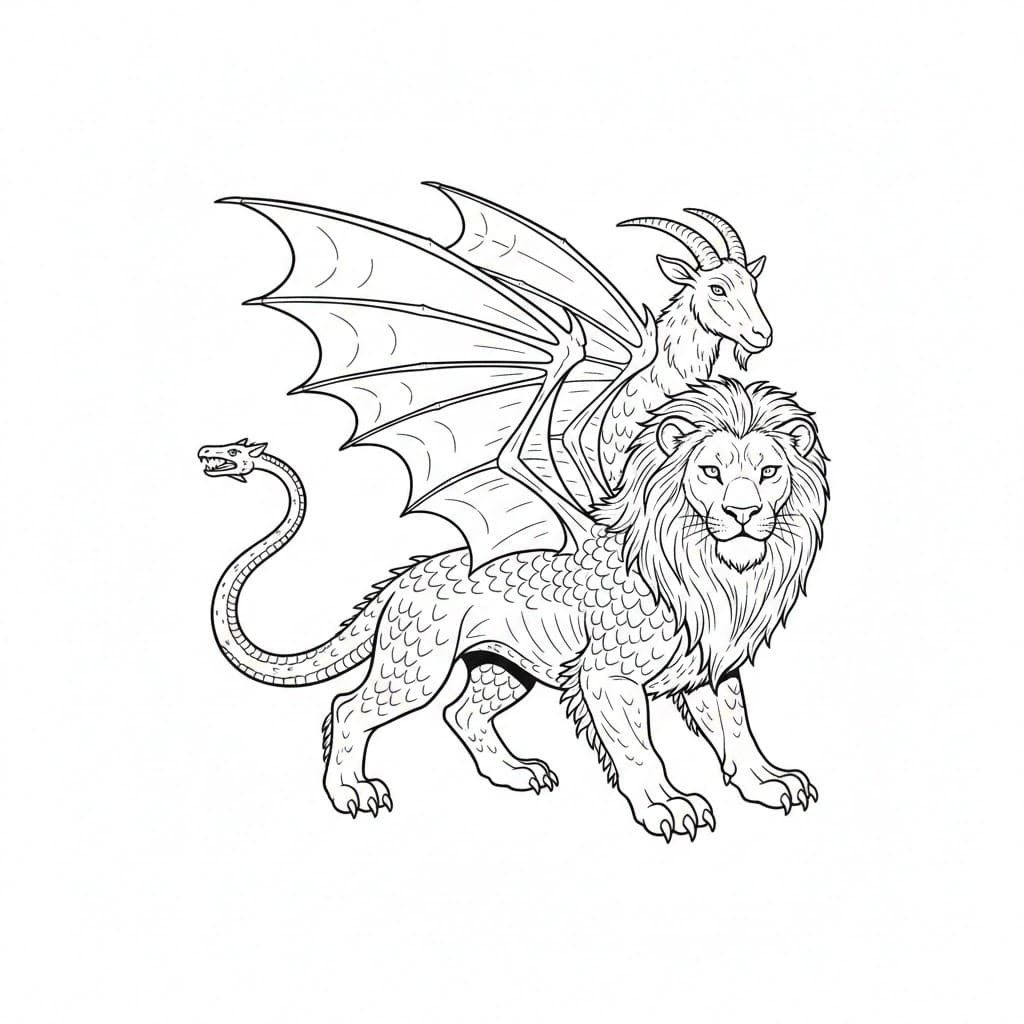 ζωγραφική Δωρεάν εκτύπωση Χίμαιρα