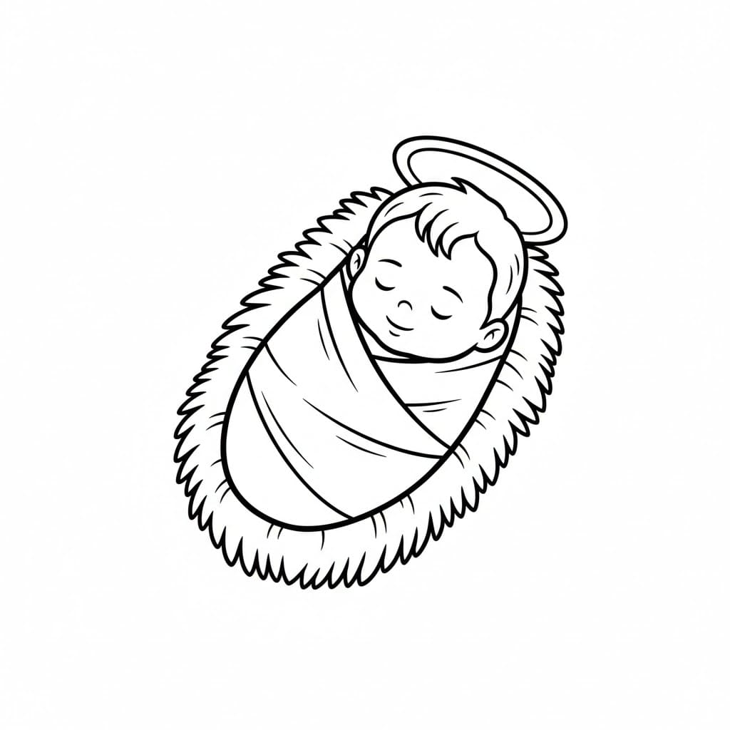 ζωγραφική Δωρεάν το Μωρό Ιησού για παιδιά