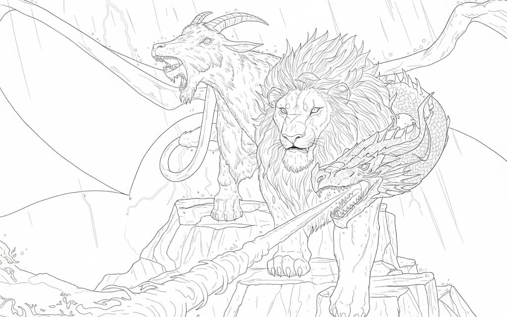 ζωγραφική Εκτύπωση Χίμαιρα για παιδιά