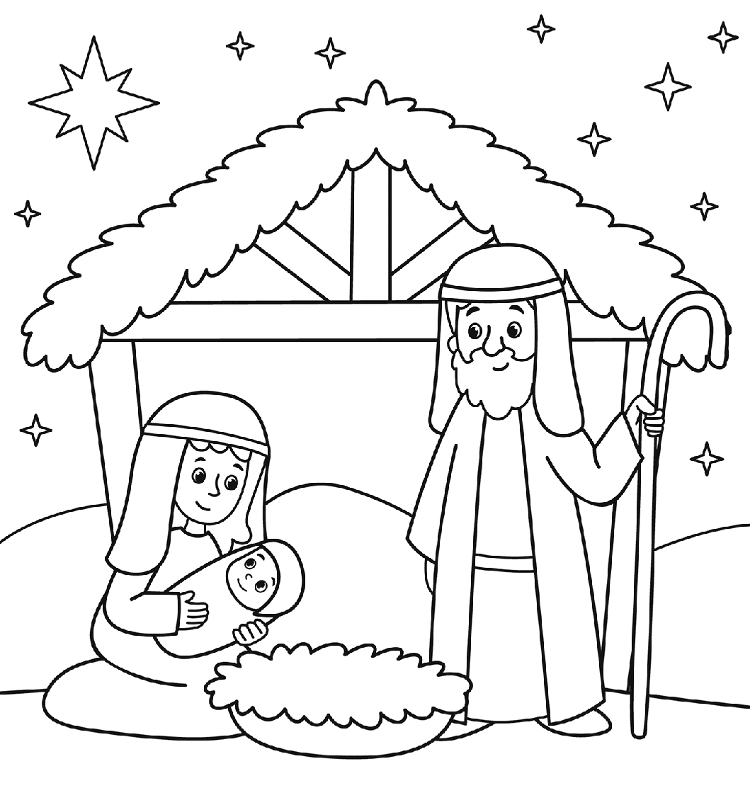 ζωγραφική Εκτύπωση σκηνής γέννησης Χριστουγέννων