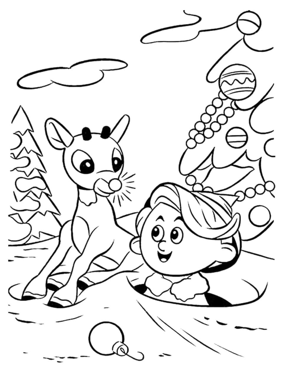 ζωγραφική Εκτυπώσιμο Ρούντολφ