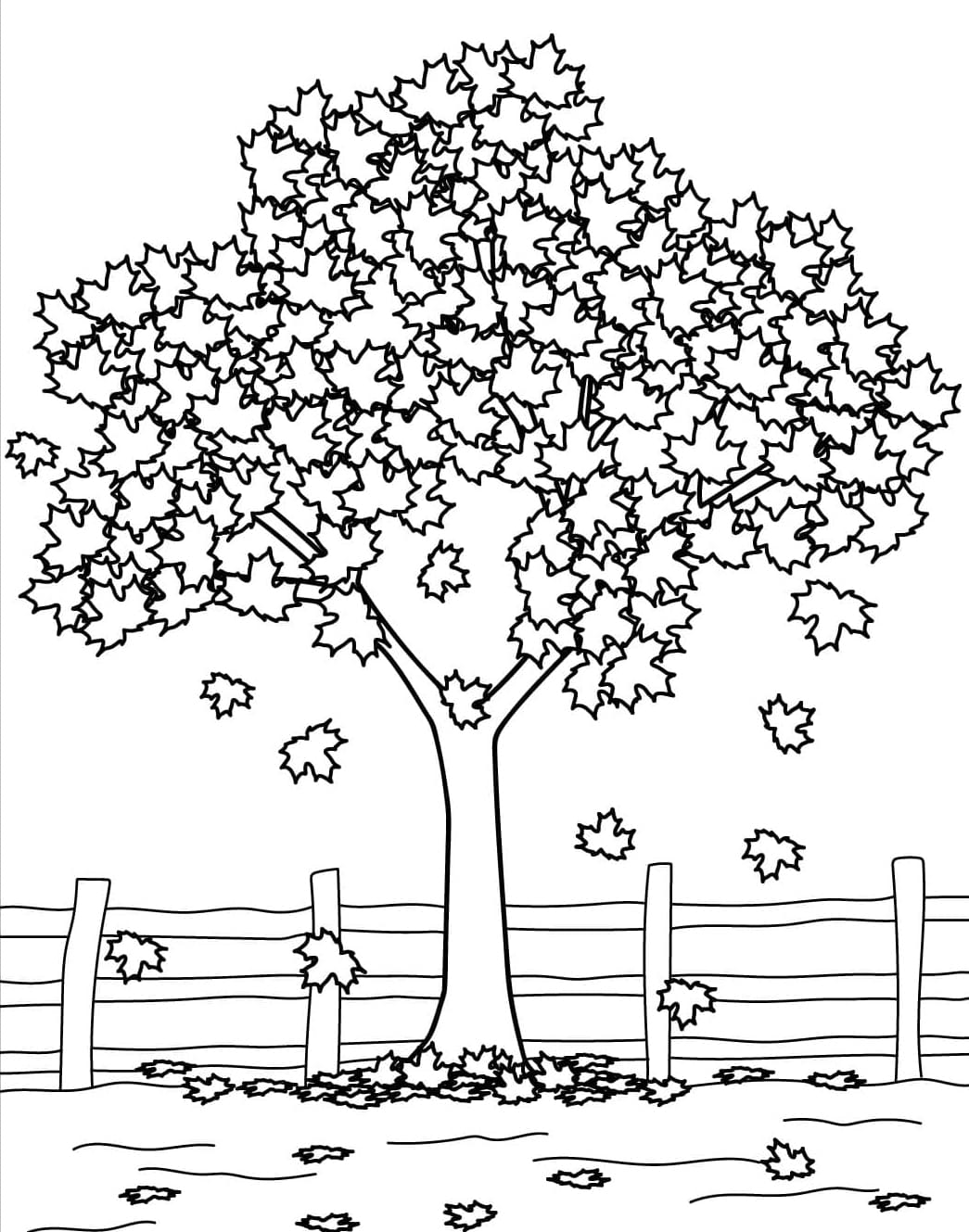 ζωγραφική Φθινοπωρινό Δέντρο για Παιδιά