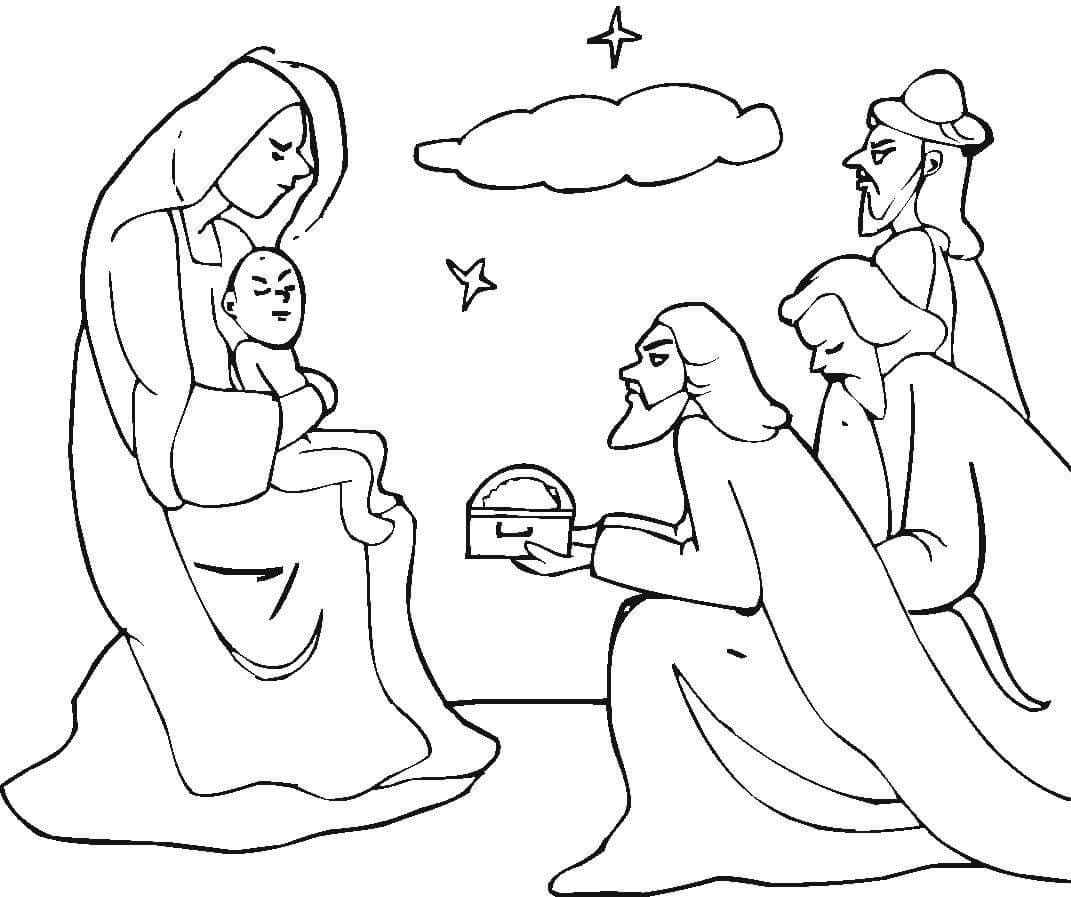 ζωγραφική Μάγοι από την Ανατολή ήρθαν στον Ιησού