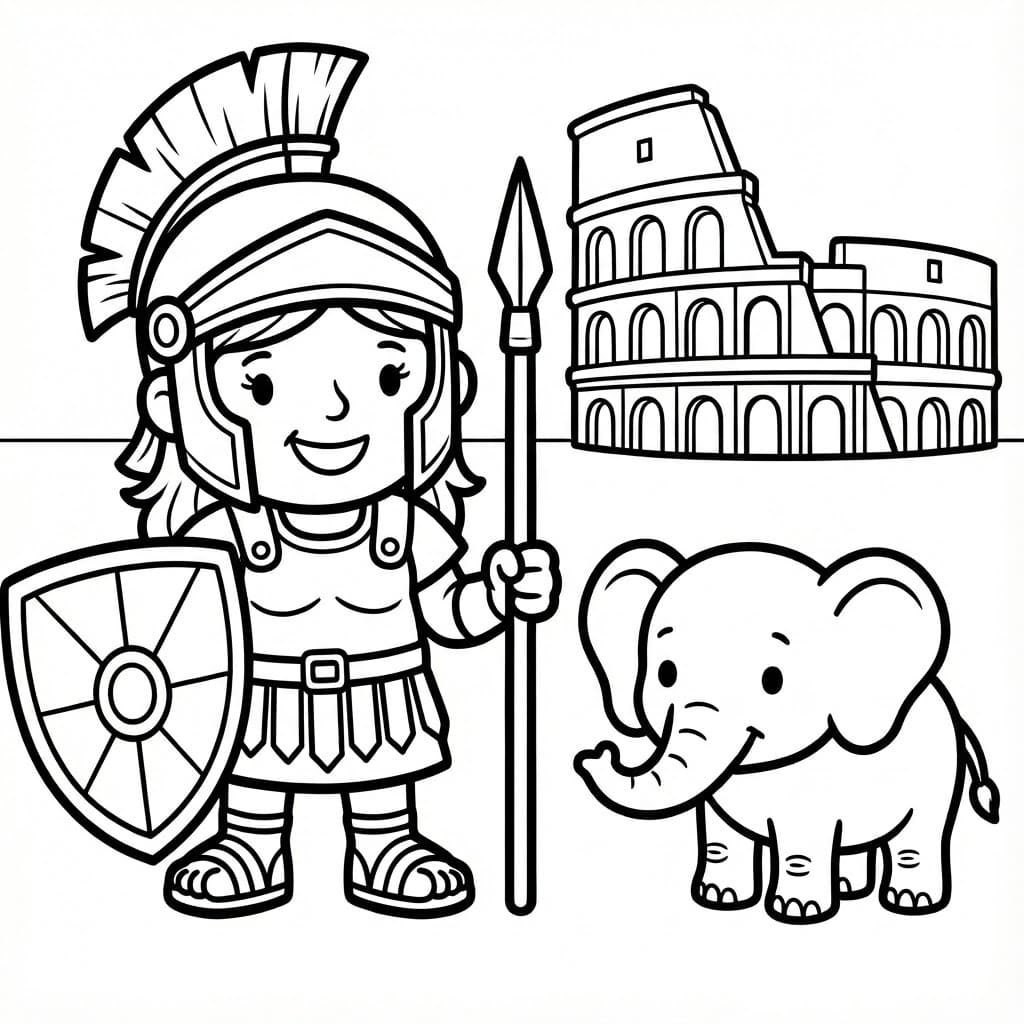 ζωγραφική Μονομάχος και ελέφαντας