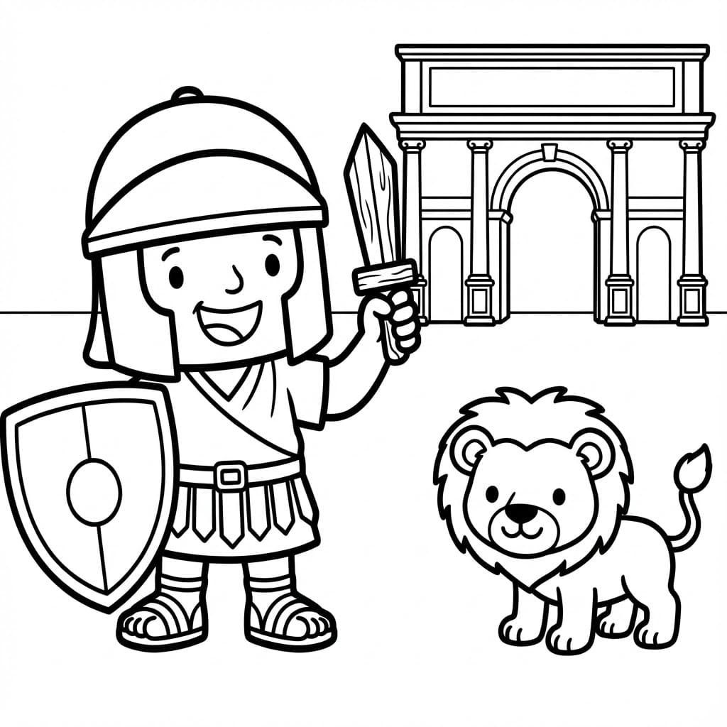 ζωγραφική Μονομάχος και λιοντάρι