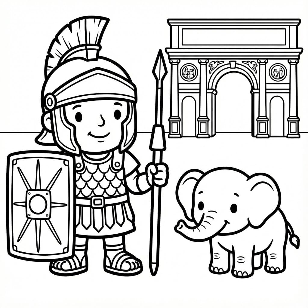 ζωγραφική Μονομάχος με ελέφαντα