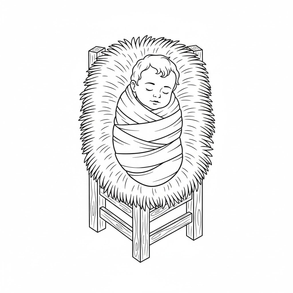 ζωγραφική Μωρό Ιησού για παιδιά