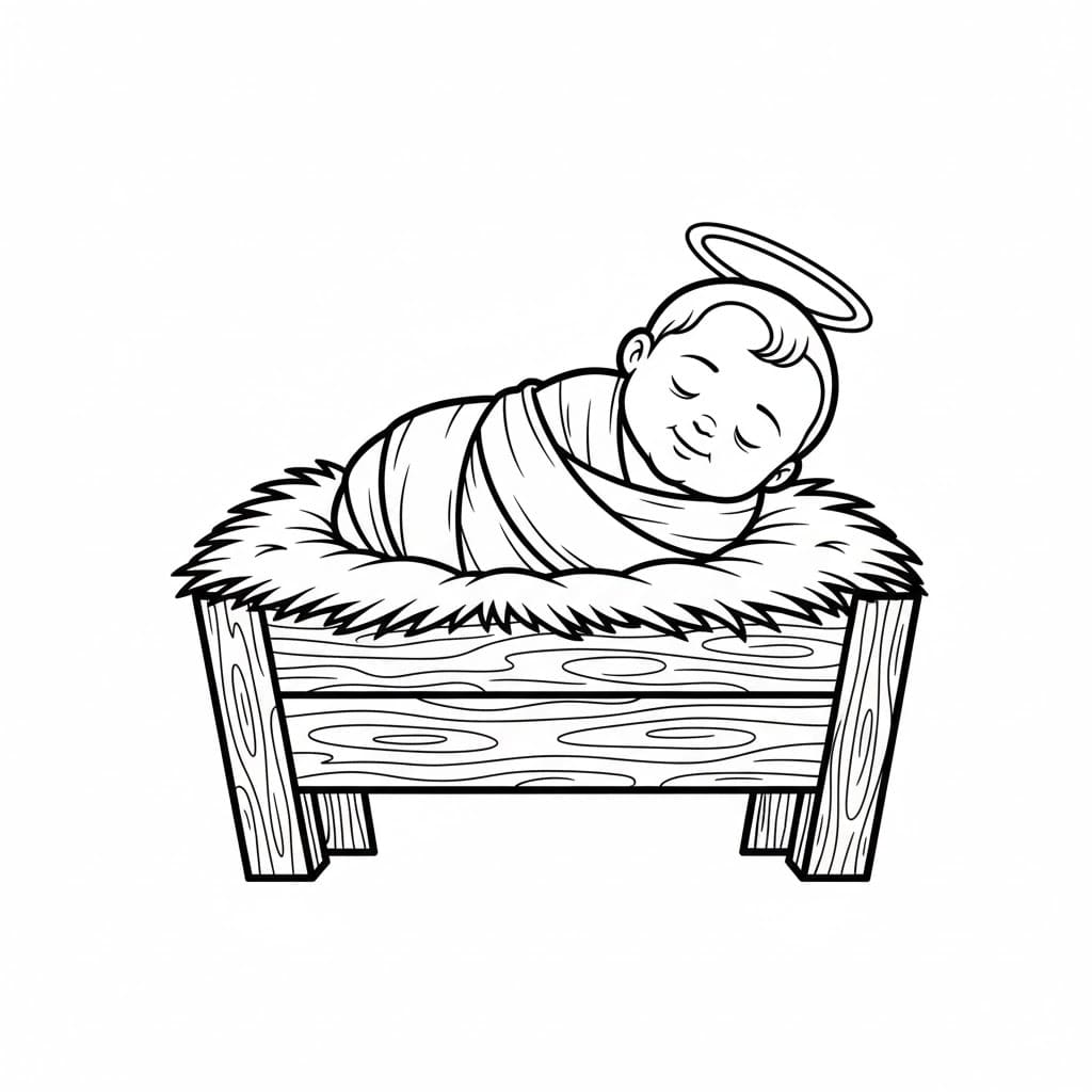 ζωγραφική Μωρό Ιησού ύπνος